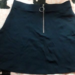Forever21 Navy blue hoop zipper mini skirt